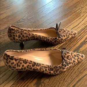 Manolo Blahnik Leopard Print Suede Kitten Heels